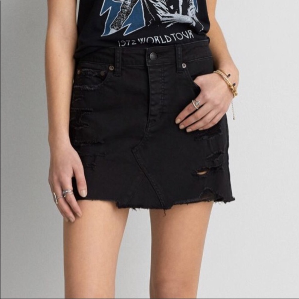 American Eagle Distressed Denim Skirt